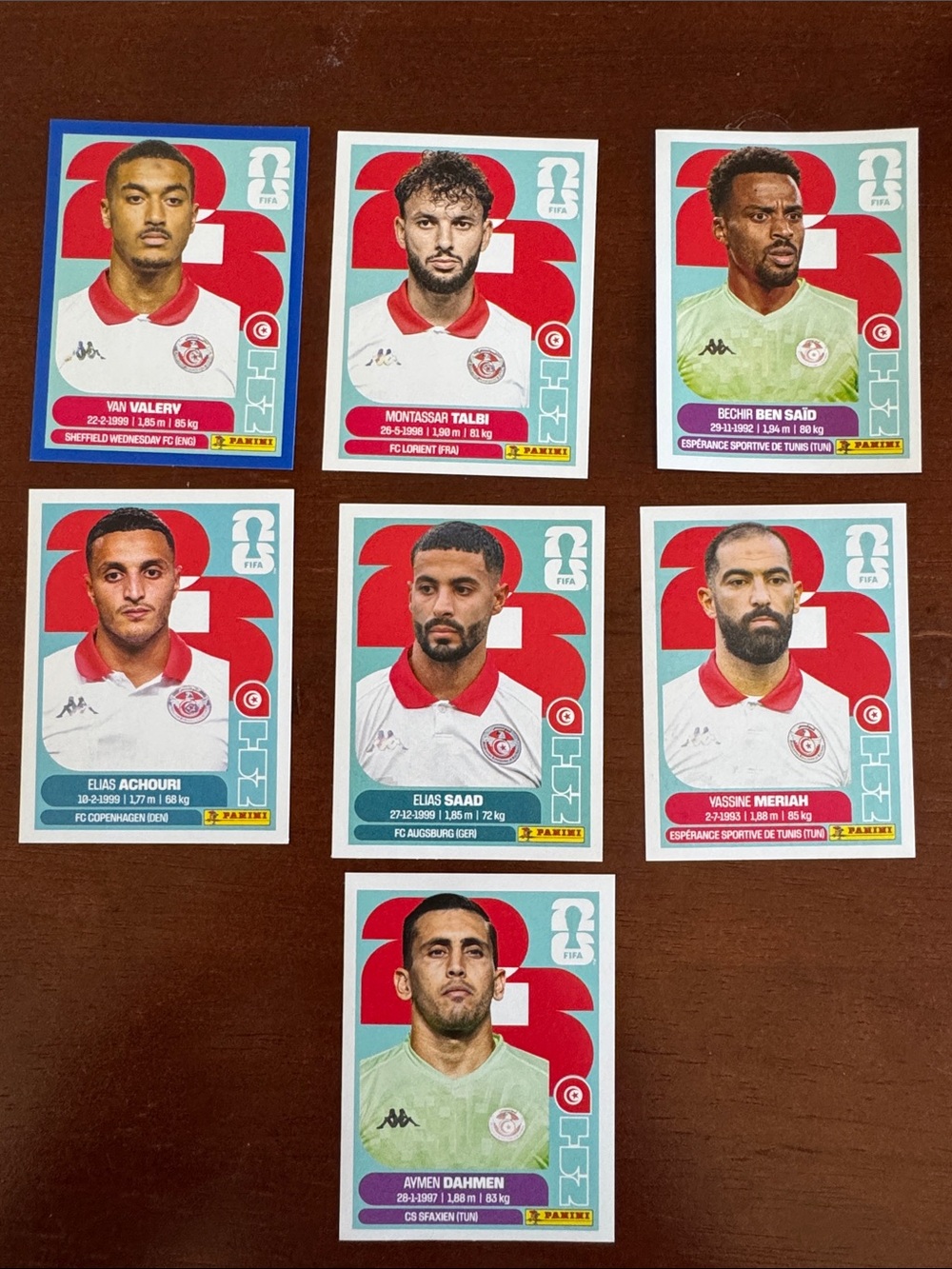 Panini FIFA 2026 Tunisia Football Sticker Set - White, Red & Teal